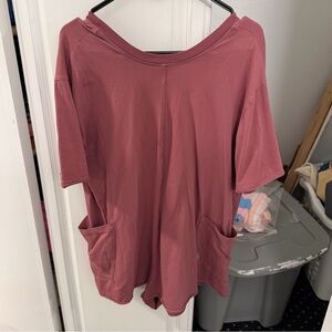 FP Movement by Free People Dusty Rose Short-Sleeve Romper with Pockets